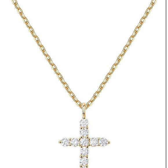 14k Gold Cross Pendant Necklace - Picture 3 of 3